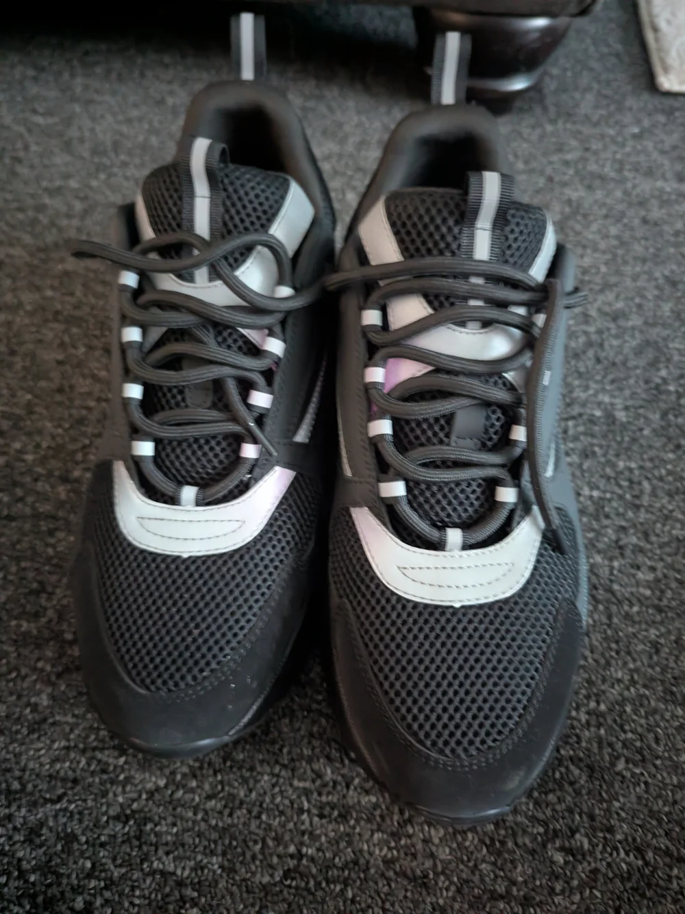 Dior Black Athletic Sneakers with Silver Trim